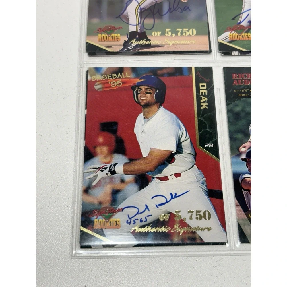 Lot Of 16‎ Autographed Baseball Cards Signatures Rookies 1995